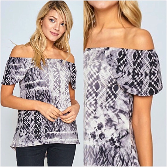 Boho Off The Shoulder Tie Dye Top SML - Picture 4 of 6